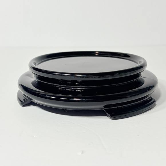 Art Deco Black Amethyst Glass Chinese Style Display Stand Base for a Vase - Picture 2 of 14